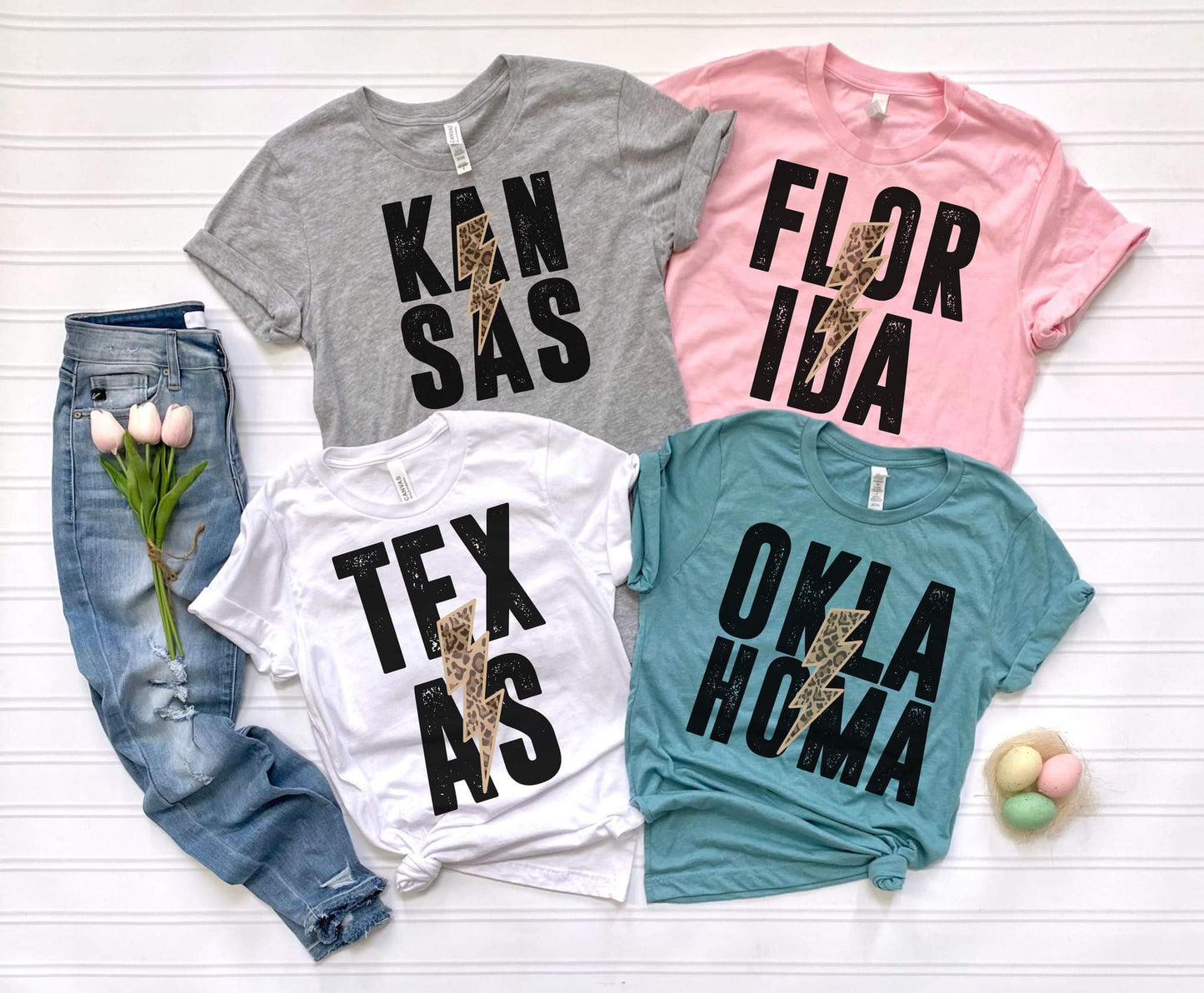 State Leopard Lightening Bolt Graphic Tee