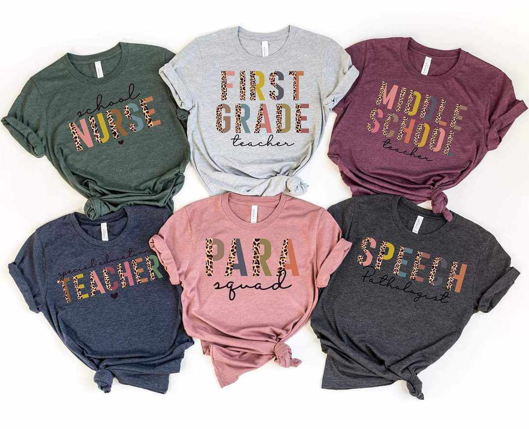 Personalized Leopard Letters Occupation Graphic Tee