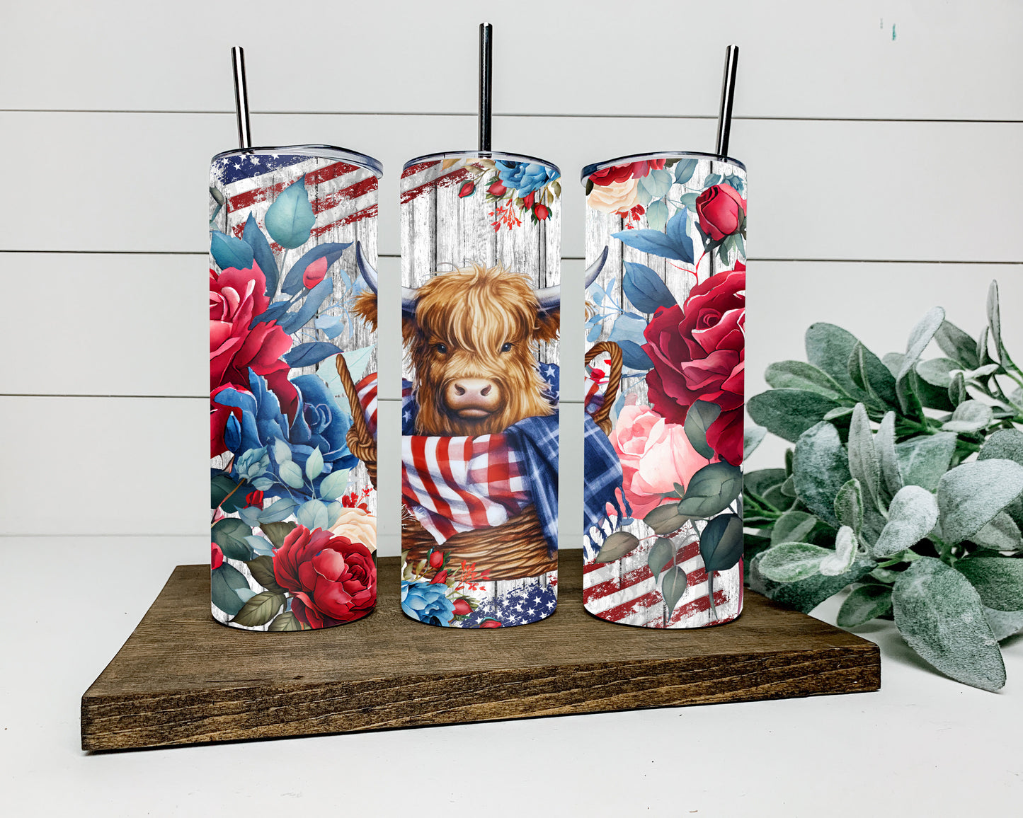 American Roses Hyland Cow Tumbler