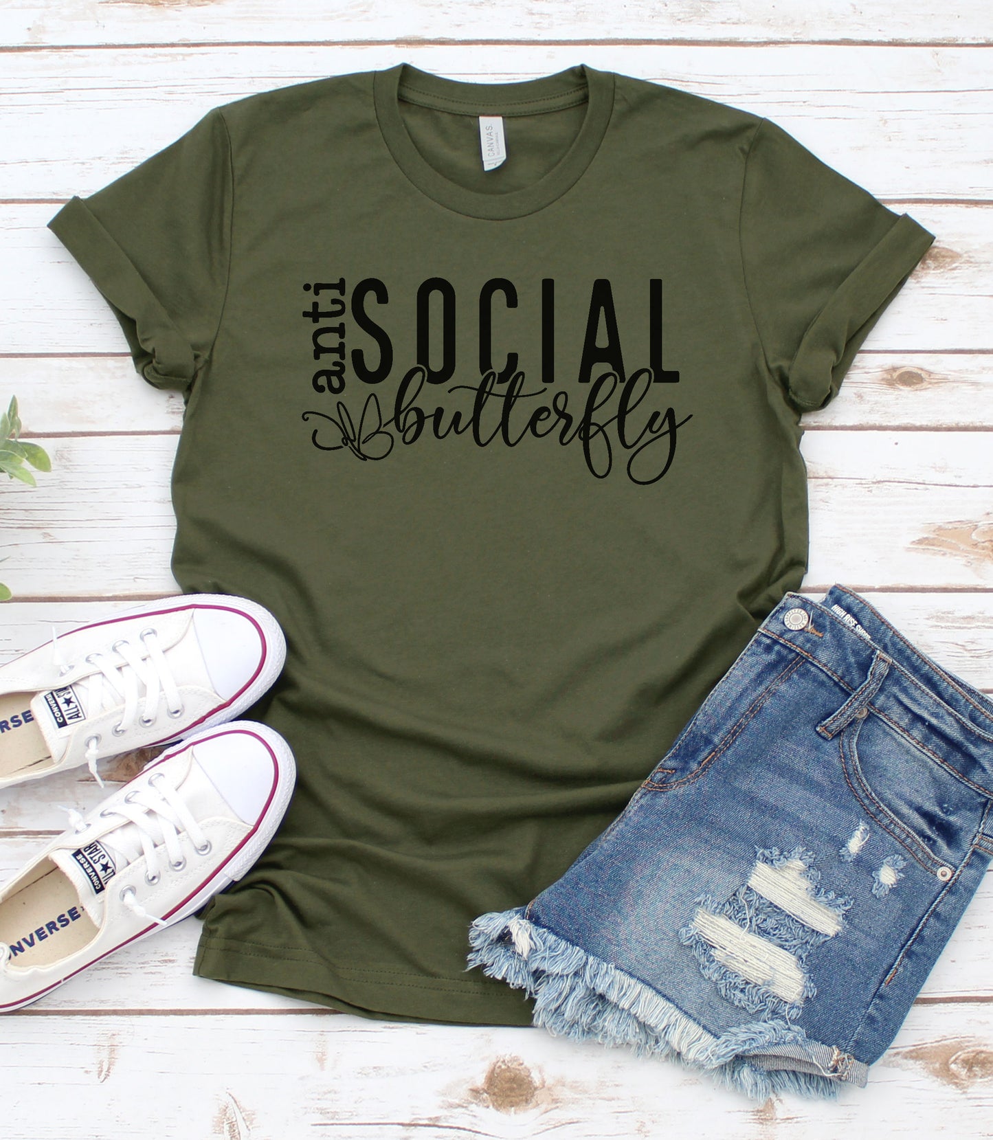 Anti Social Butterfly Graphic Tee