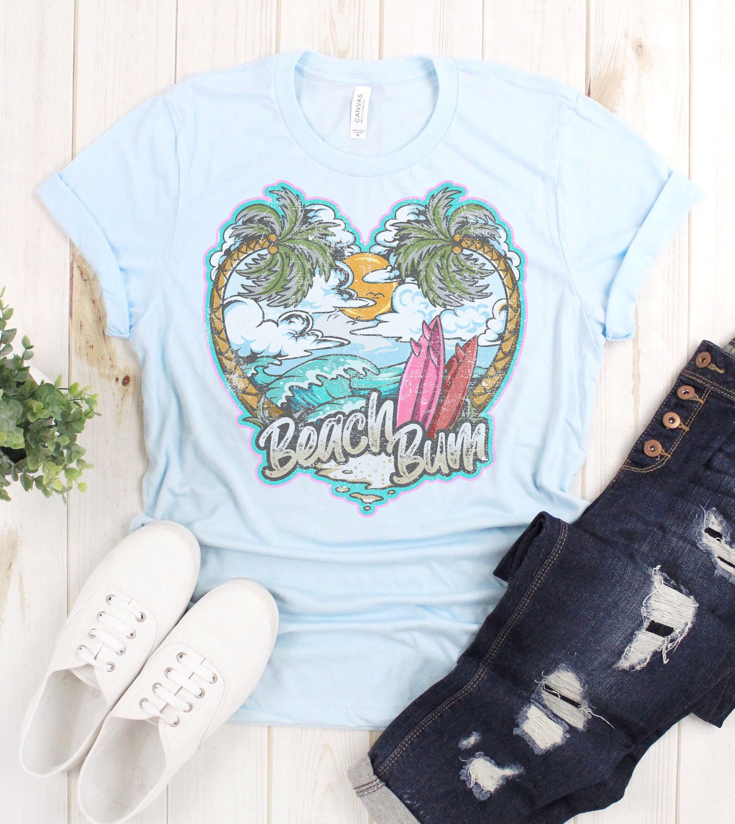 Beach Bum Heart Graphic Tee