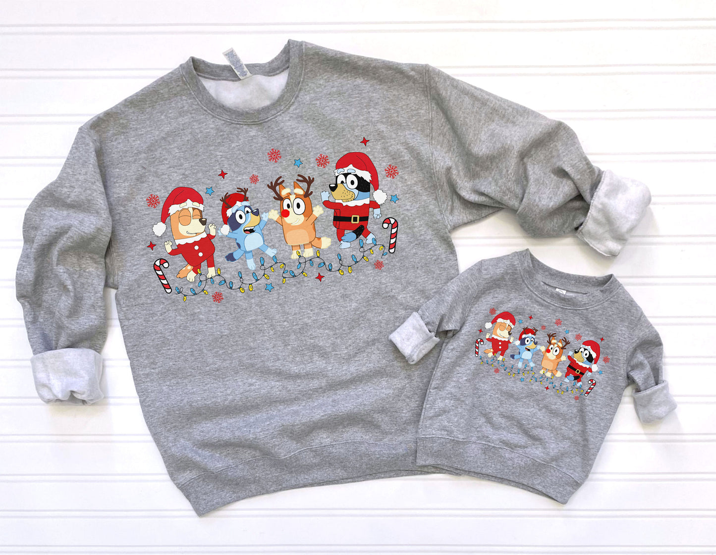 Blue Christmas Graphic Tee Sweatshirt
