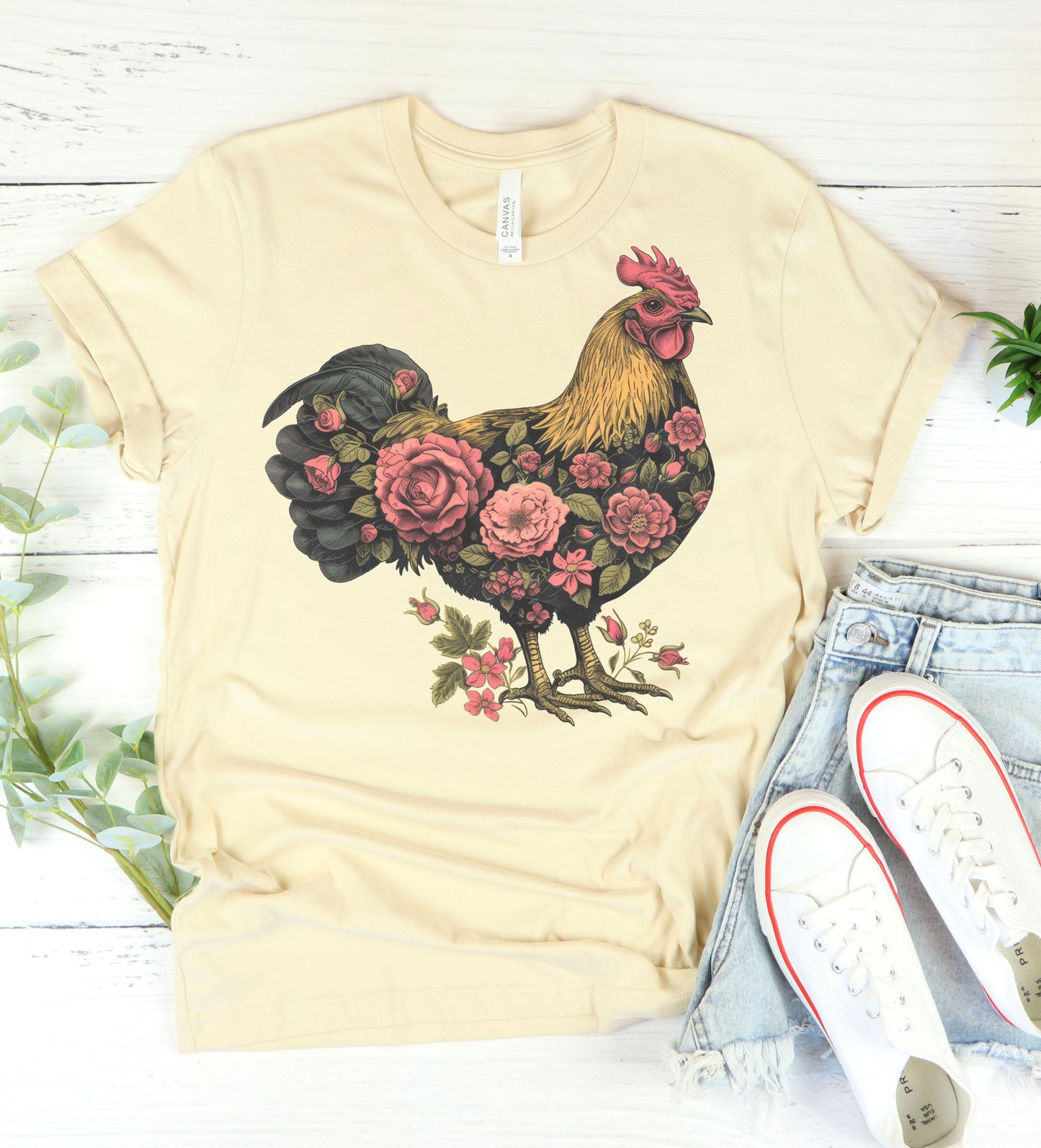 Floral Chicken Graphic Tee