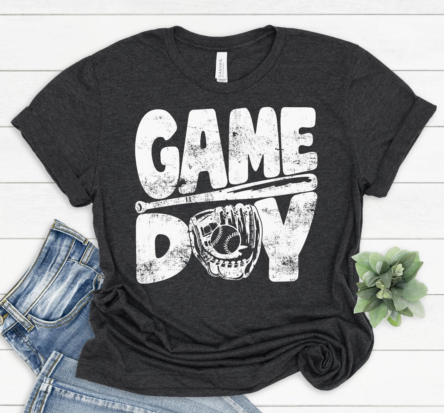 Grunge Game Day Baseball Graphic Tee