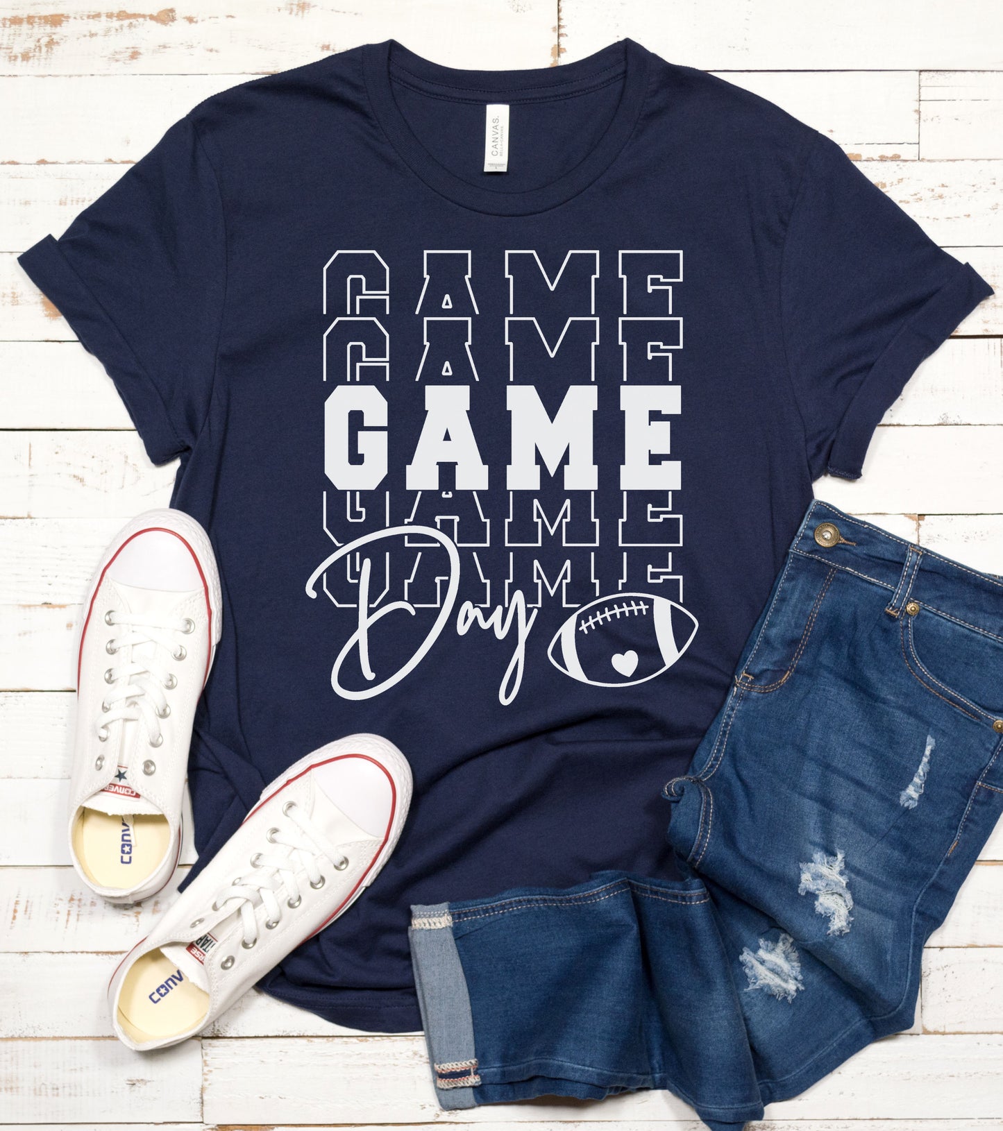 Game Day Stacked Foorball Graphic Tee