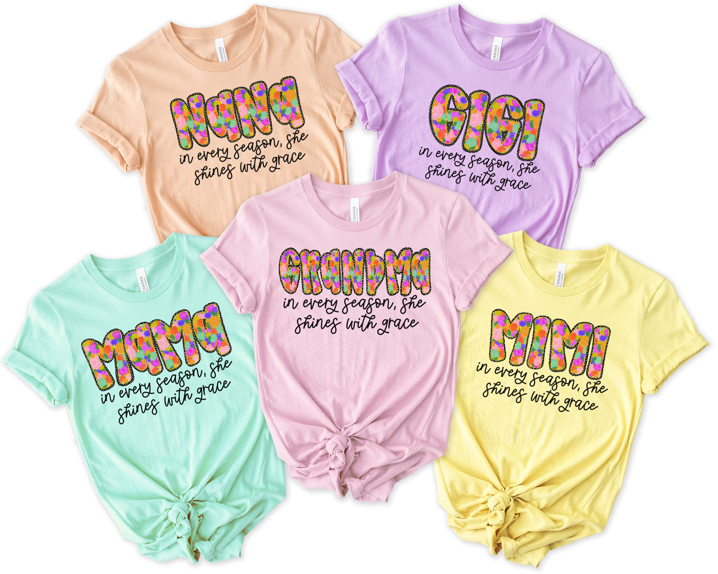 Floral Custom In every Season she Shines with Grace Graphic Tee