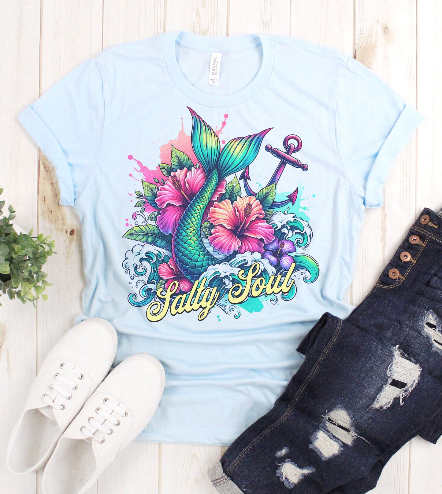Salty Soul Mermaid tail Graphic Tee