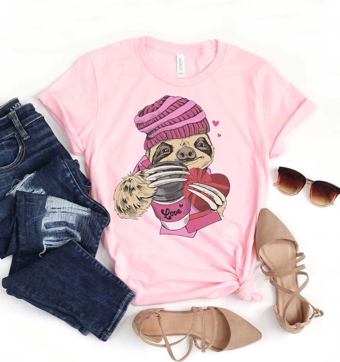 Valentine Sloth Graphic Tee