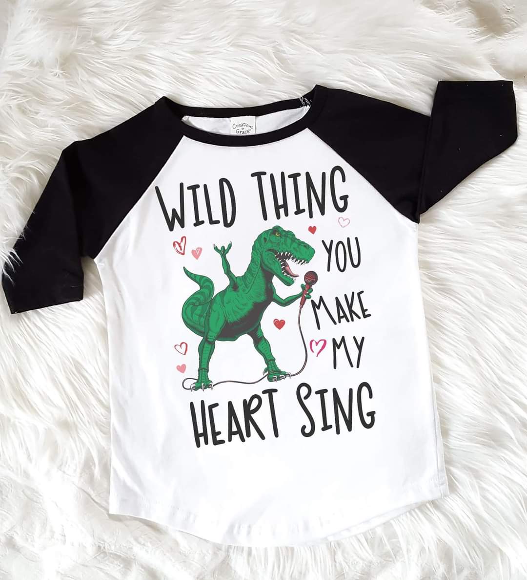 Wild Thing Valentine Dino Raglan