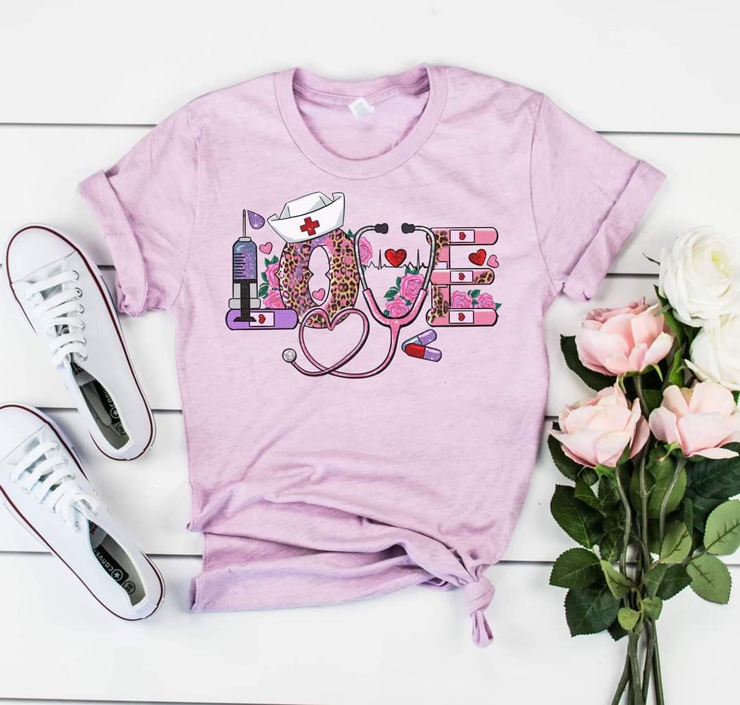 Love Nurse Medical Valentine Graphic Tee