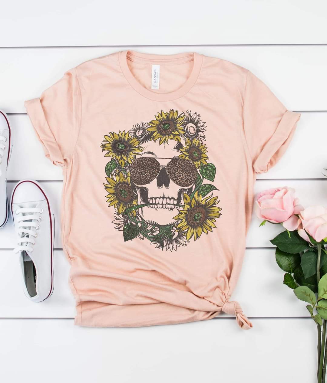 Sunflower Skull Graphic Tee