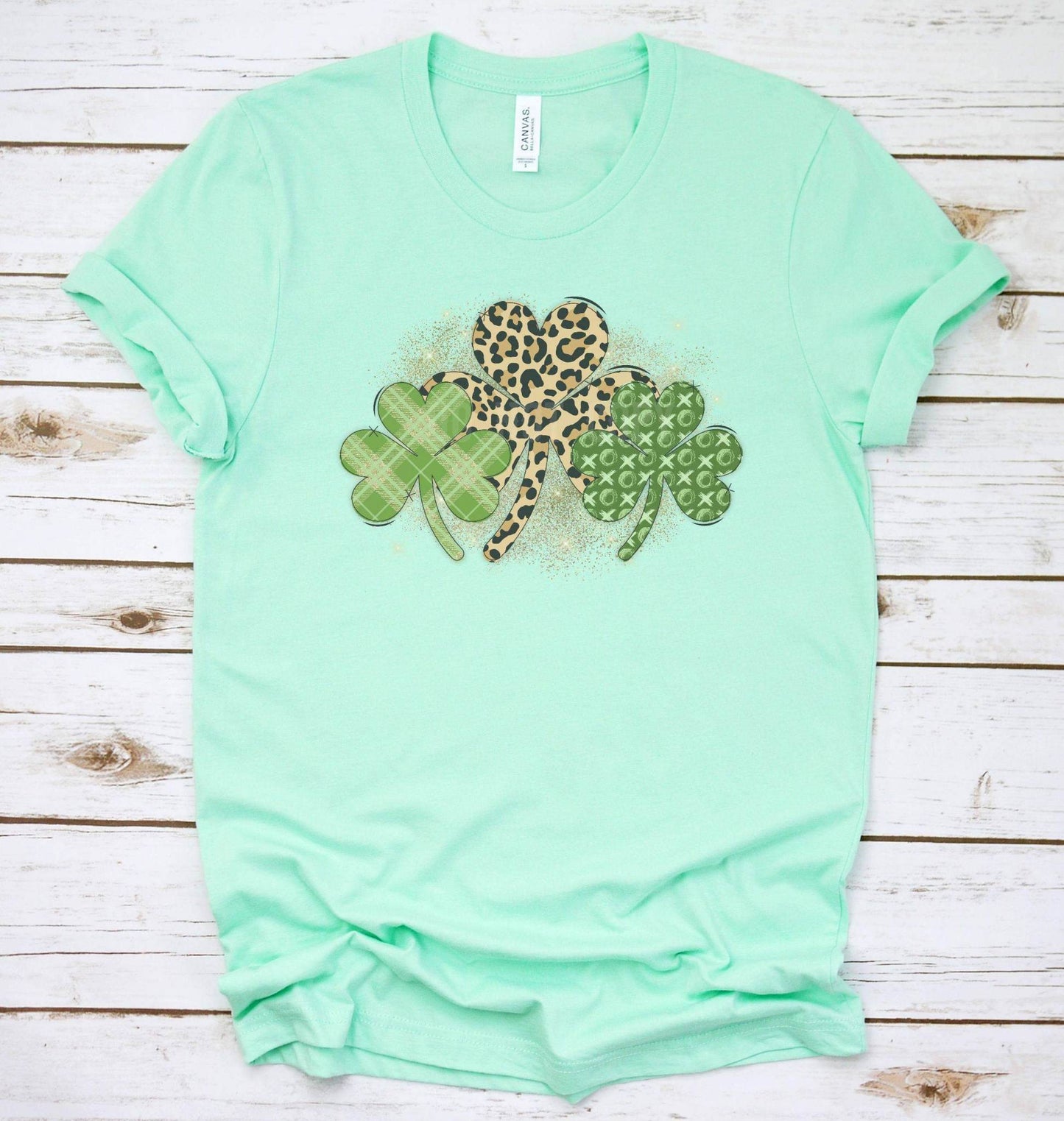 Leopard Shamrocks Graphic Tee