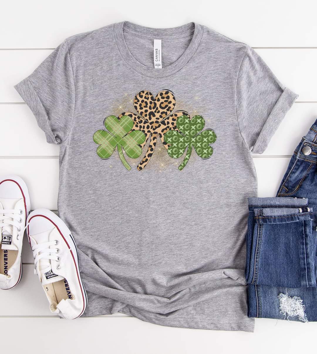 Leopard Shamrocks Graphic Tee