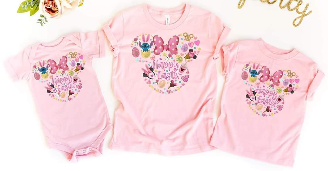 Happy Easter Mouse Matching Graphic Tee