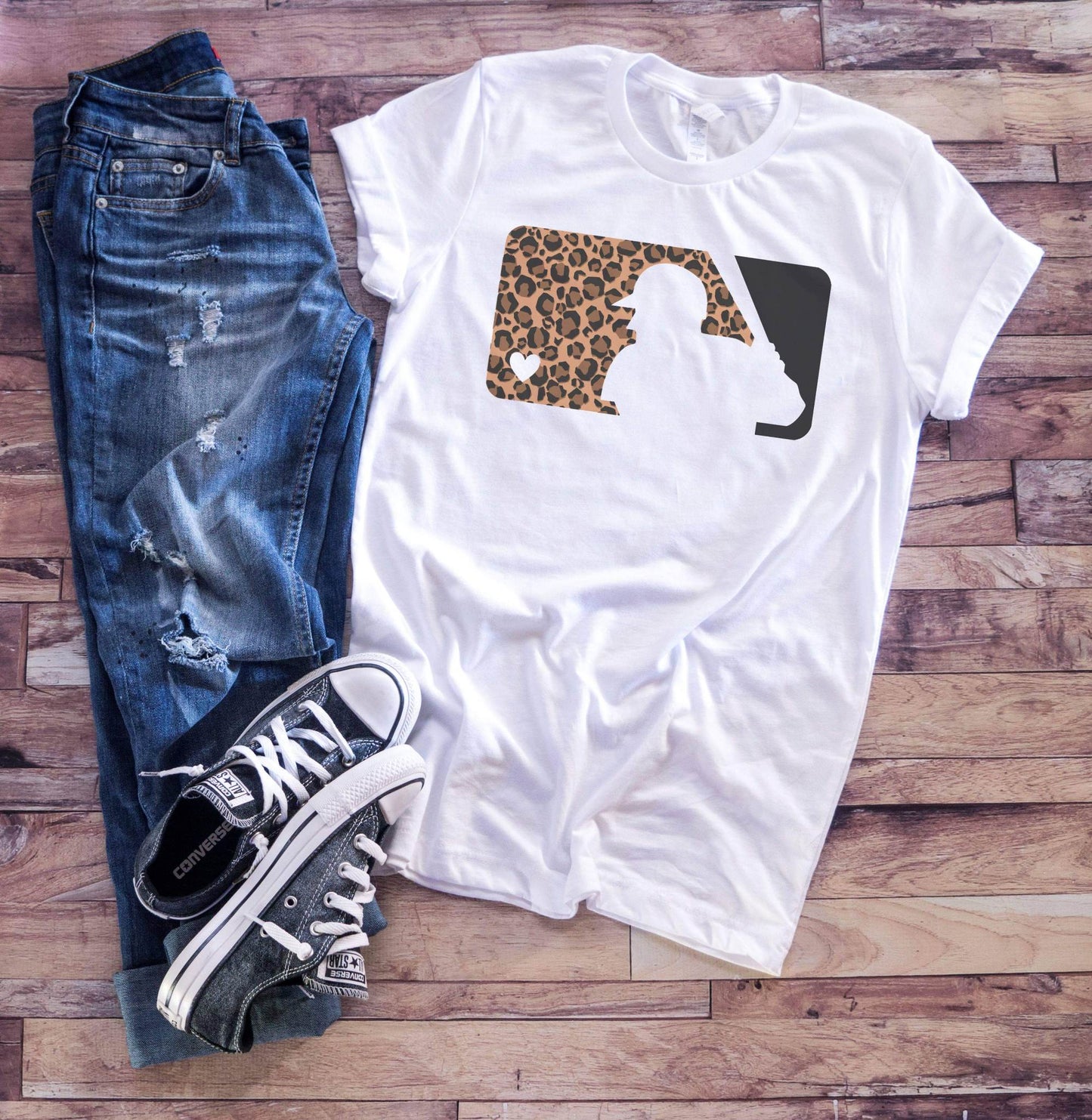 Baseball Leopard Graphic Tee