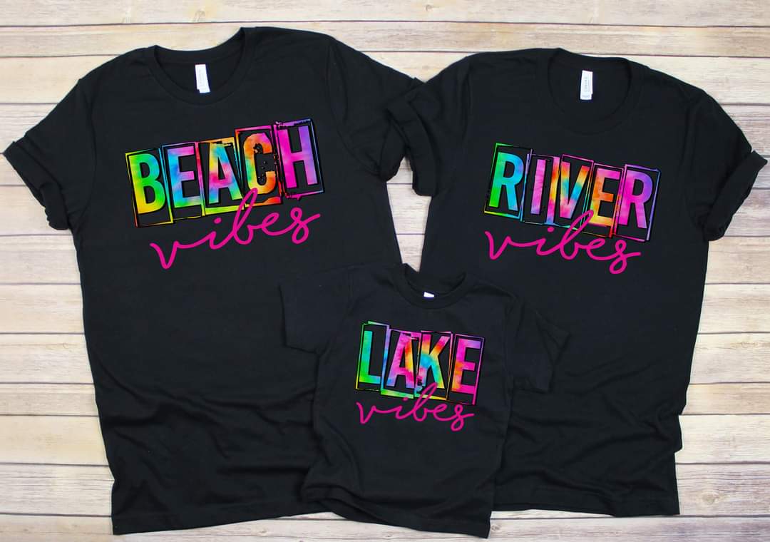 Beach Vibes River Vibes Lake Vibes Graphic Tee