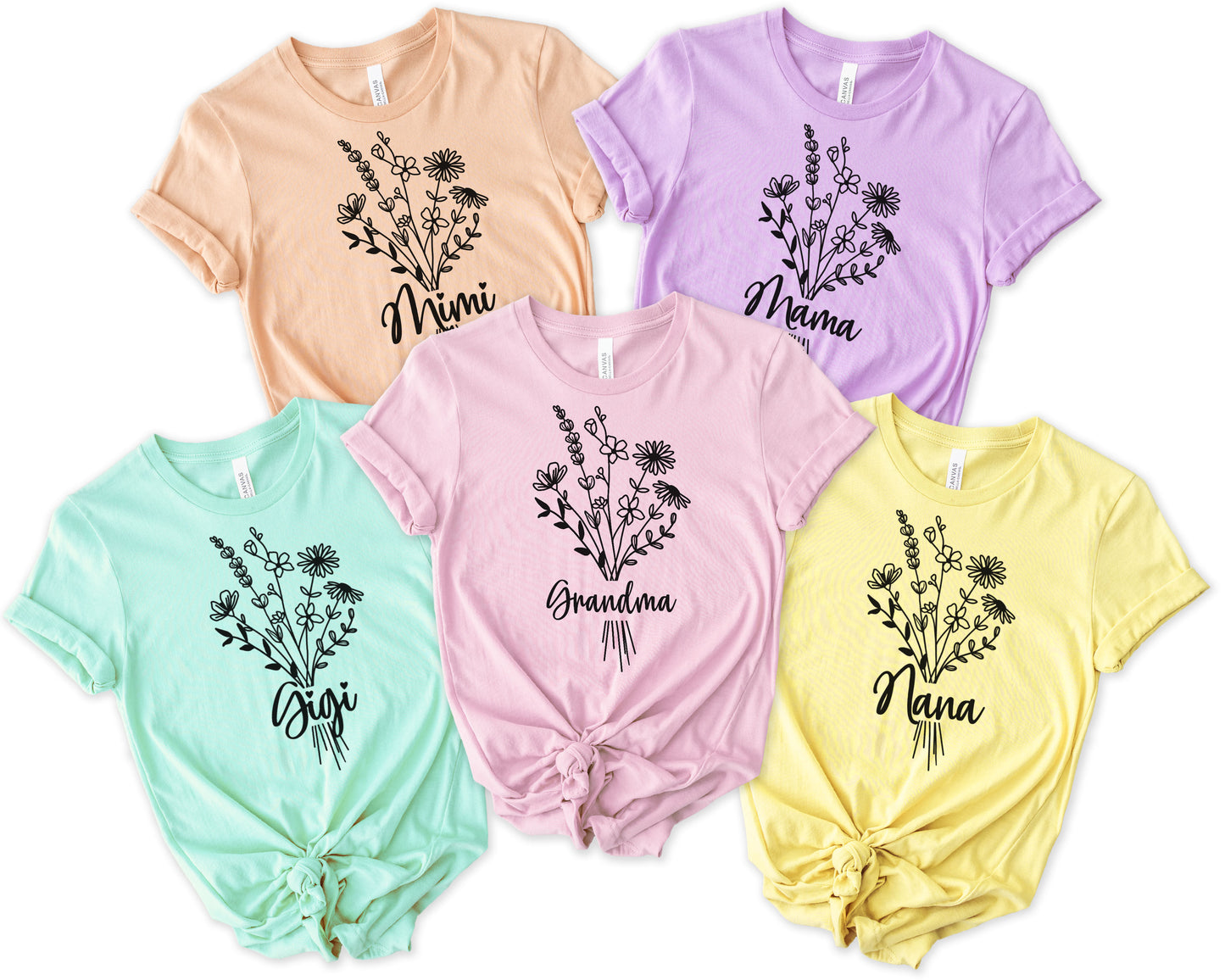 Personalized Flower Bouquet Graphic Tee