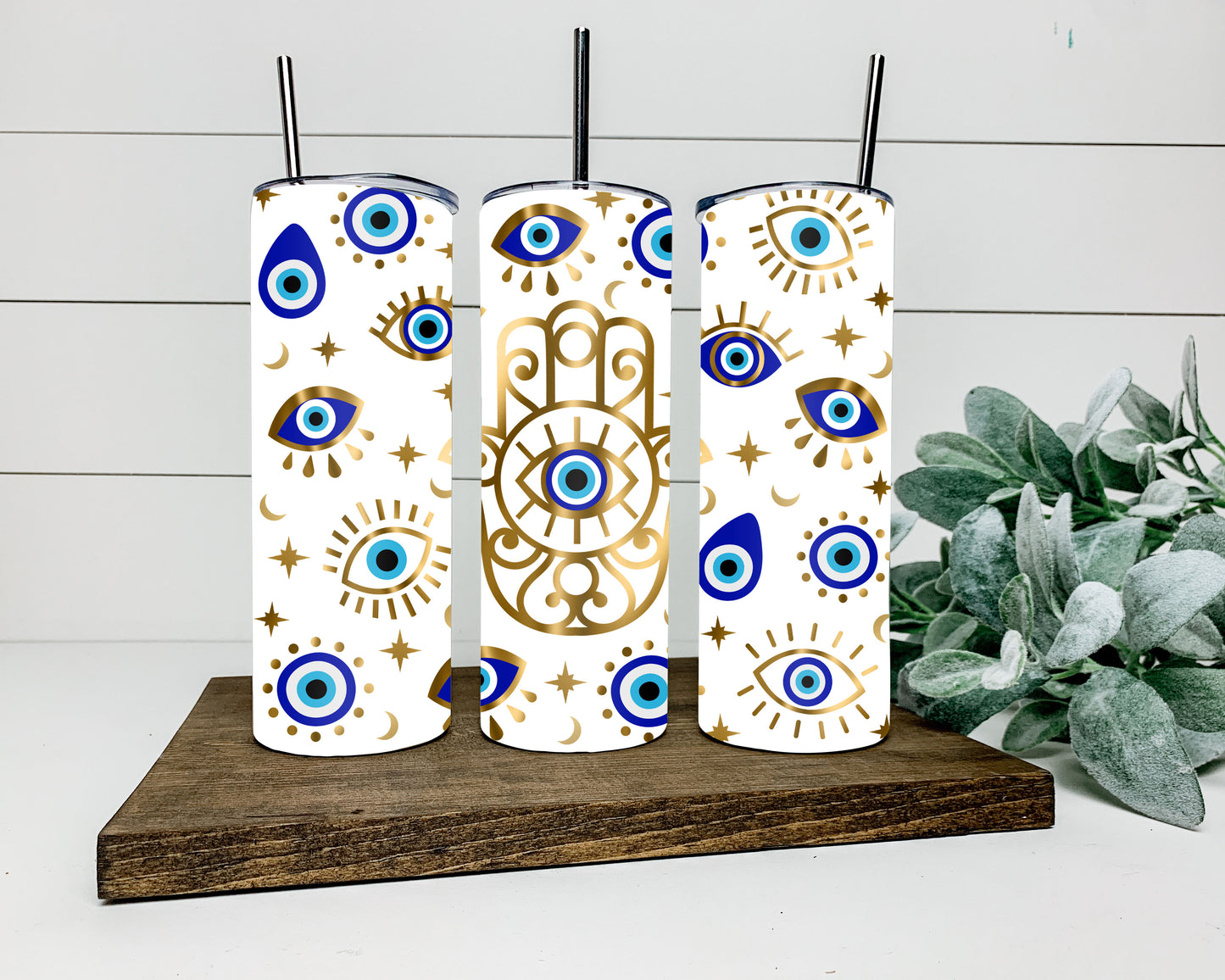 White Evil Eye Tumbler