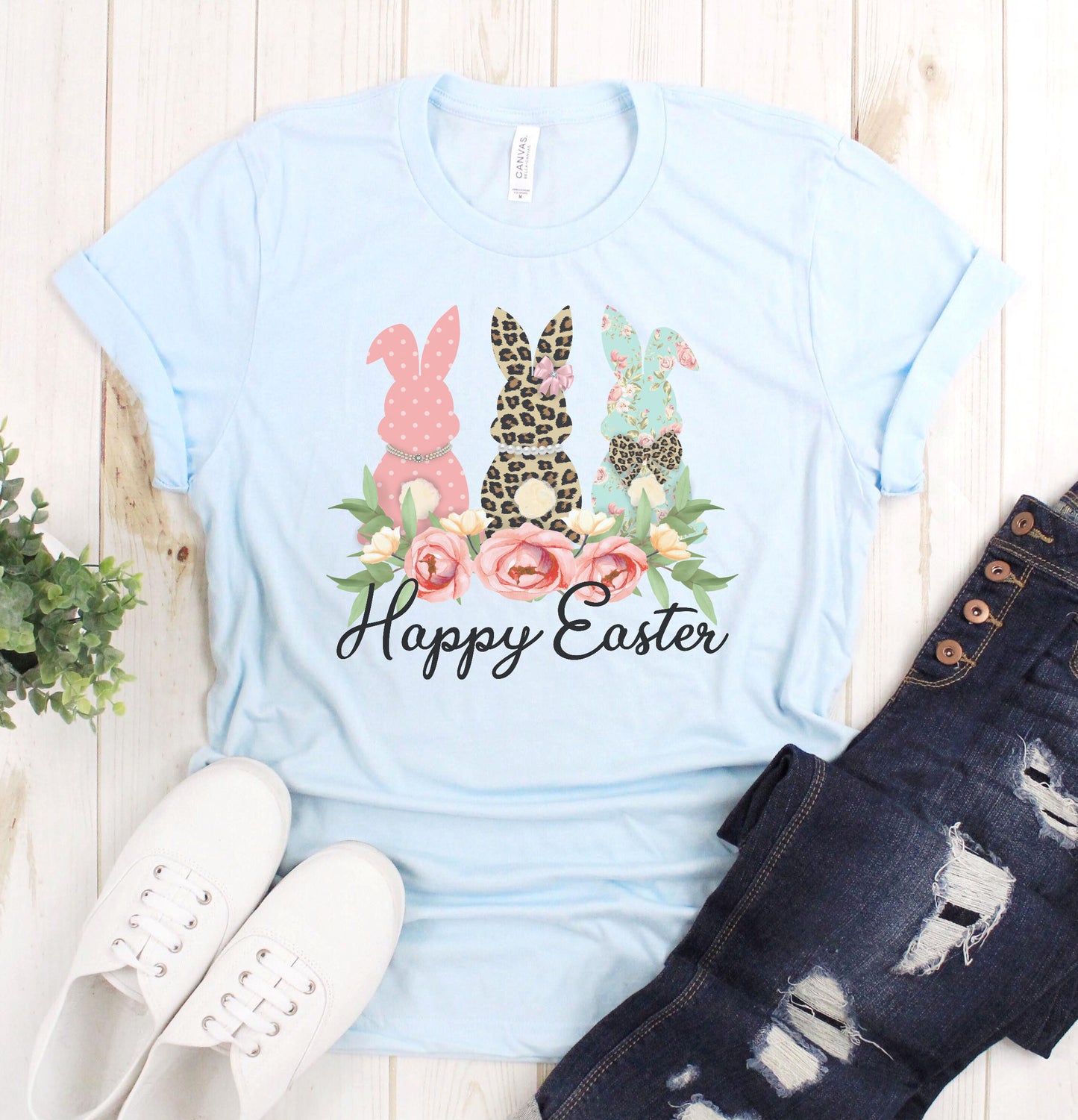 Happy Easter Bunny Trio Graphic Tee
