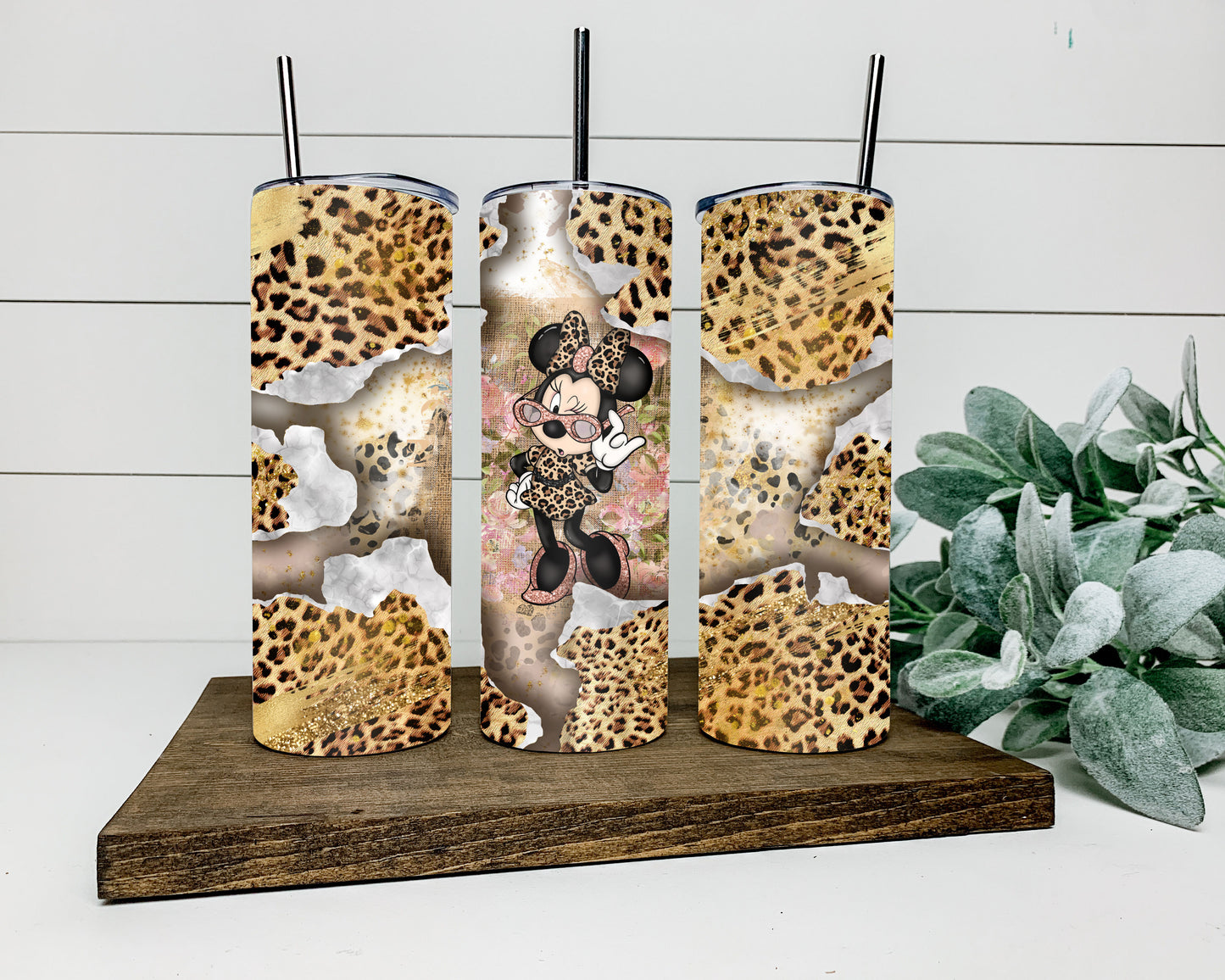 Leopard Mouse Glasses Tumbler