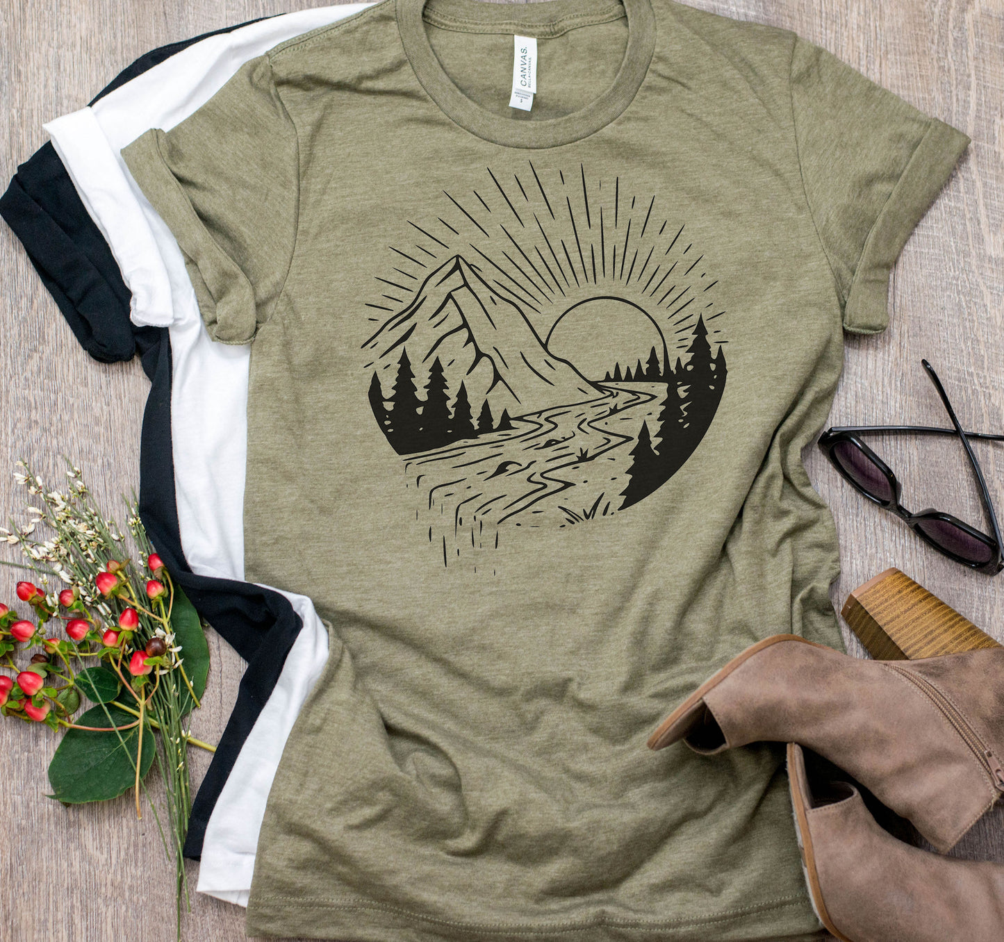 Mountain Sunrise Circle Graphic Tee
