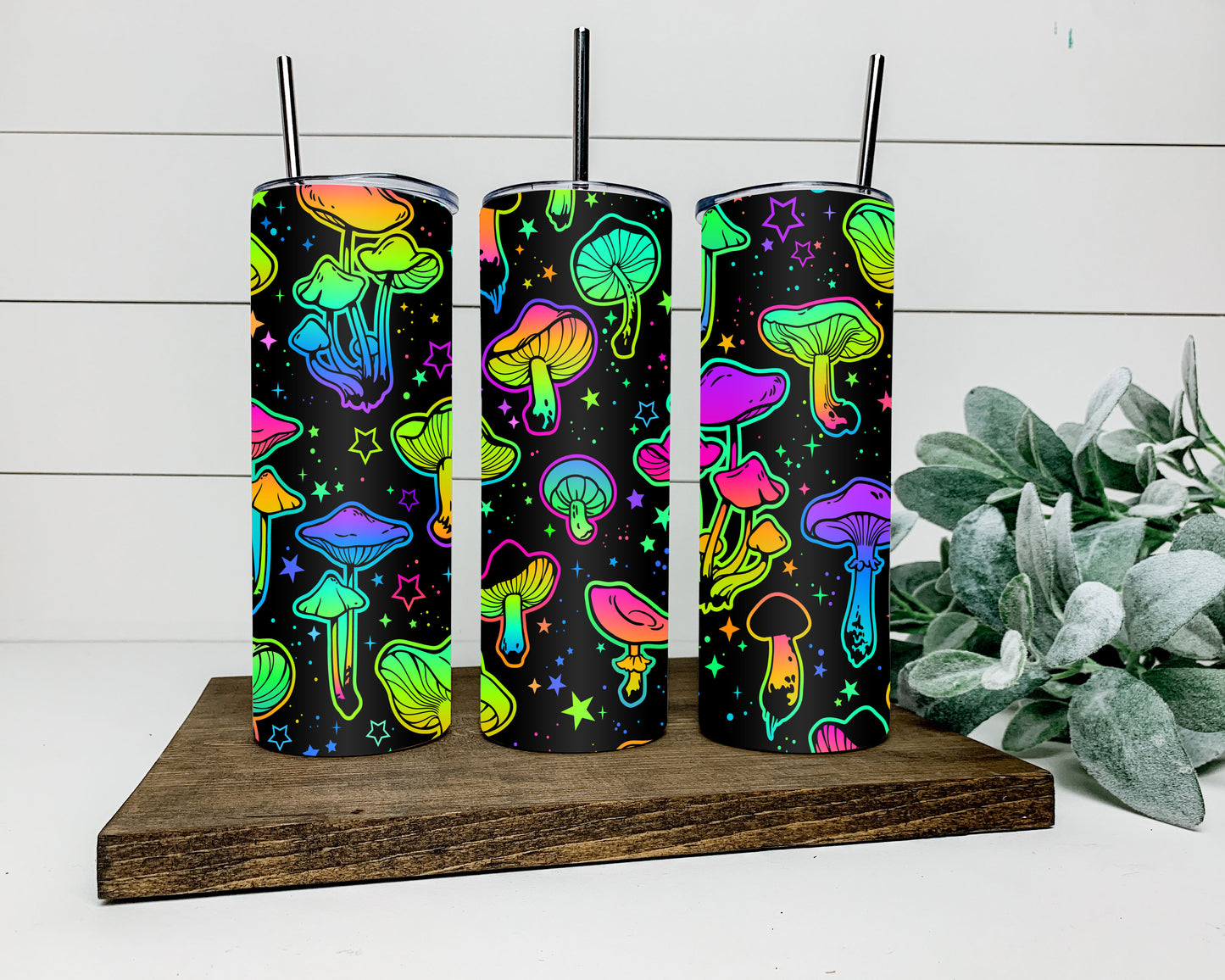 Neon Mushrooms Tumbler