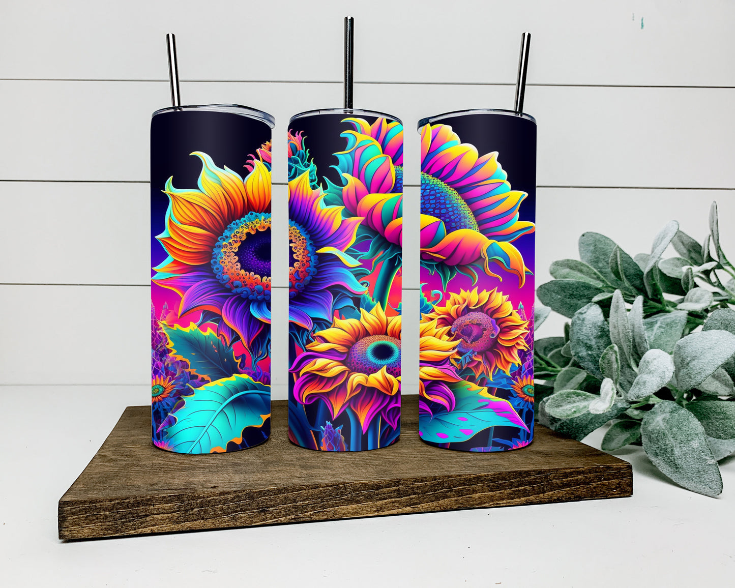 Neon Sunflowers Tumbler