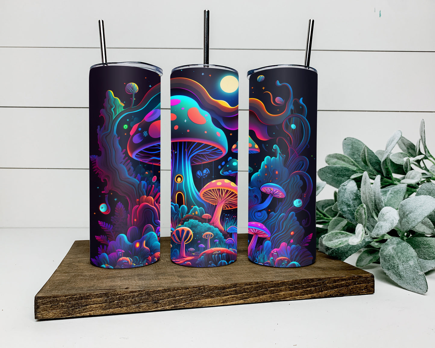 Neon Mushrooms Tumbler