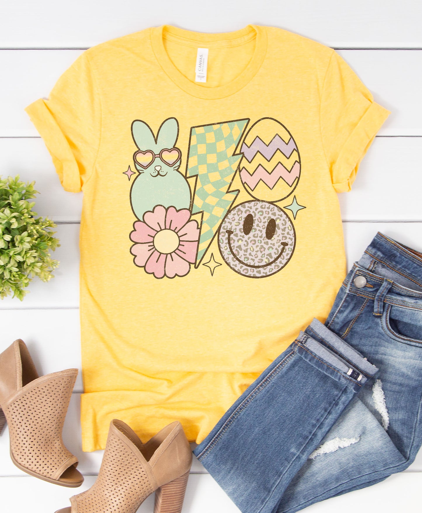 Retro Easter Lighting Bolt Graphic Tee