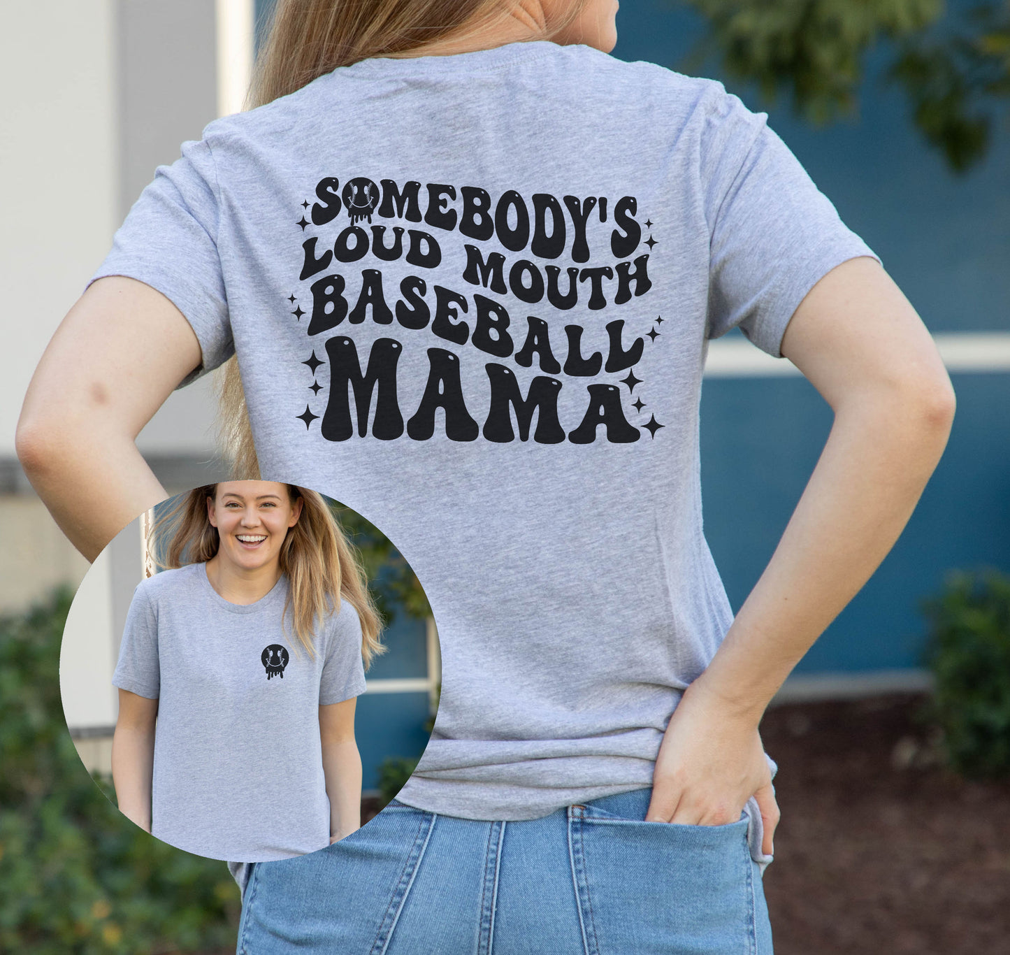 Somebody's Loud Mouth Baseball Mama Graphic Tee
