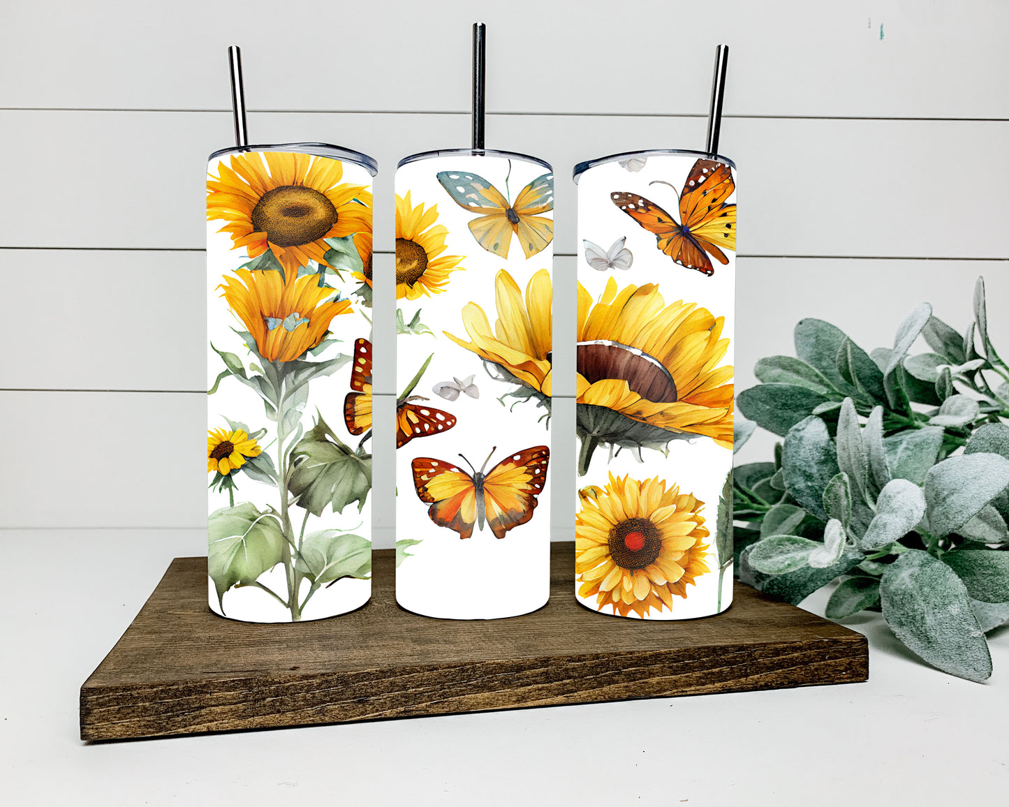 Sunflower and Butterflies Tumbler