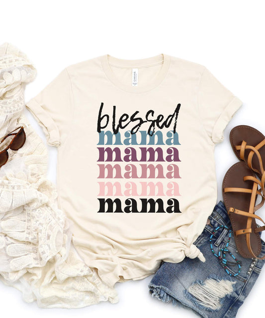 Blessed Mama Stacked Graphic Tee