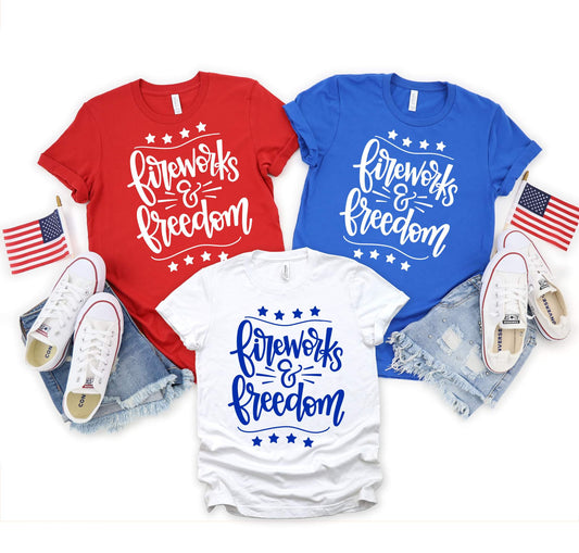 Fireworks and Freedom Graphic Tee