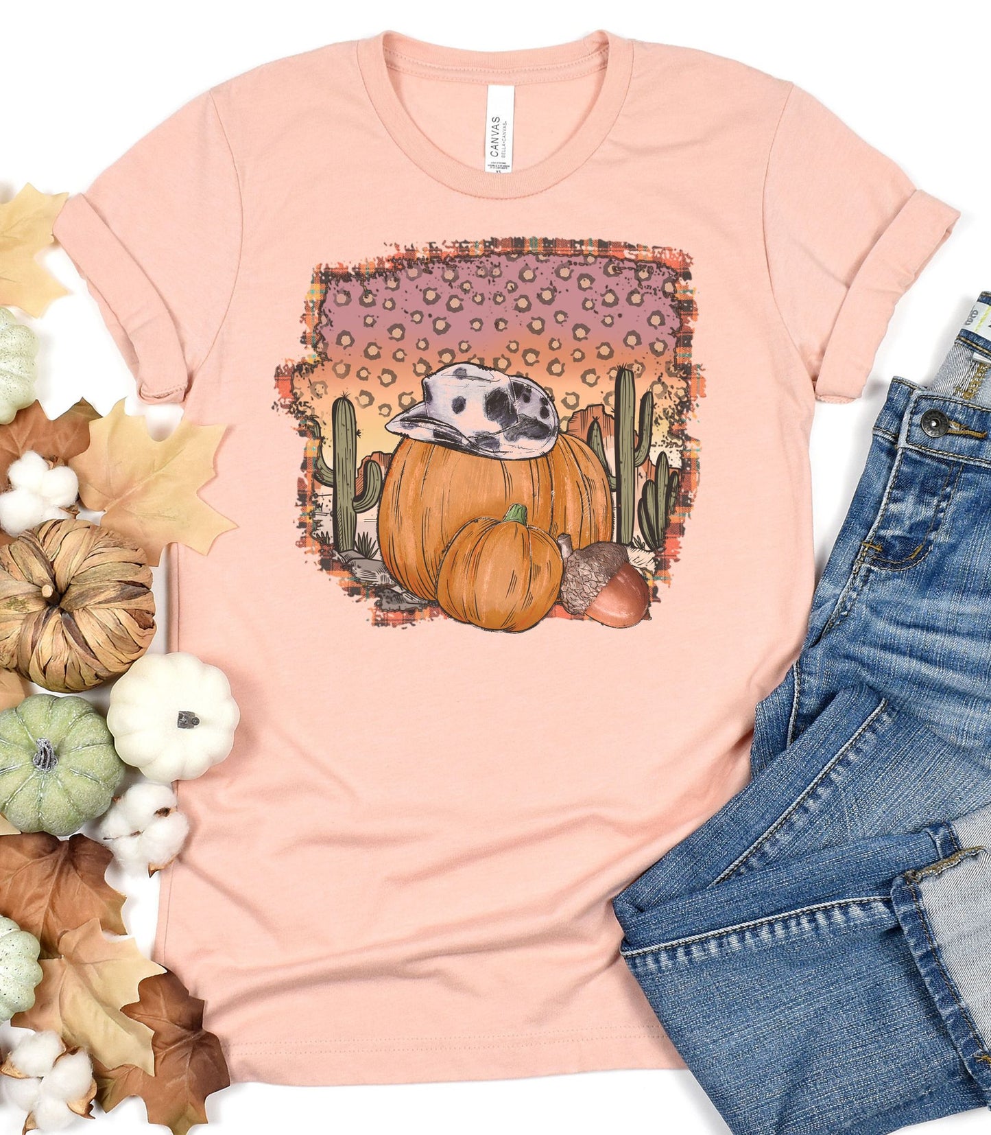 Fall Southern Pumpkin Cowboy Hat Graphic Tee