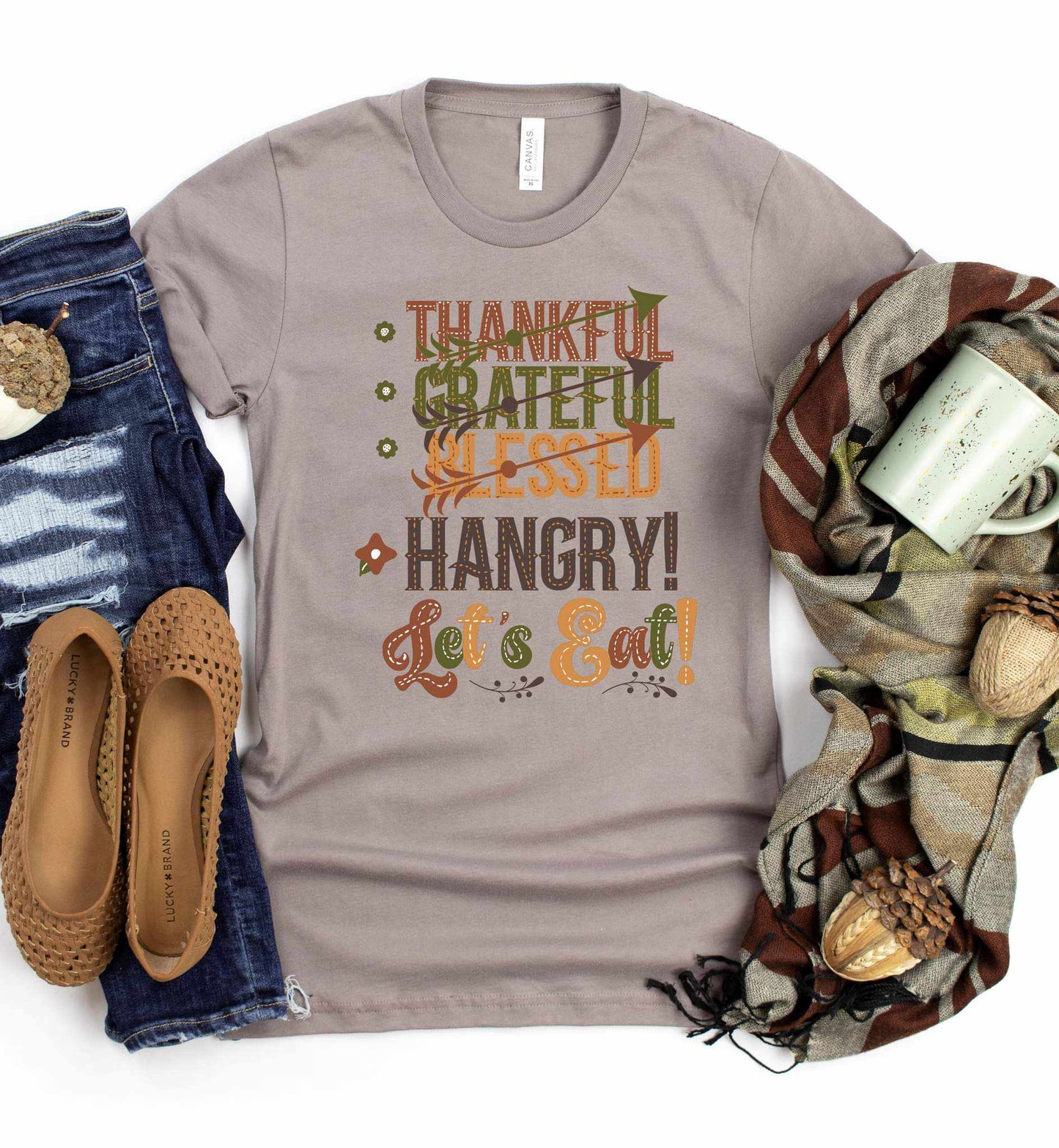 Thankful Grateful Blessed Hangry Graphic Tee