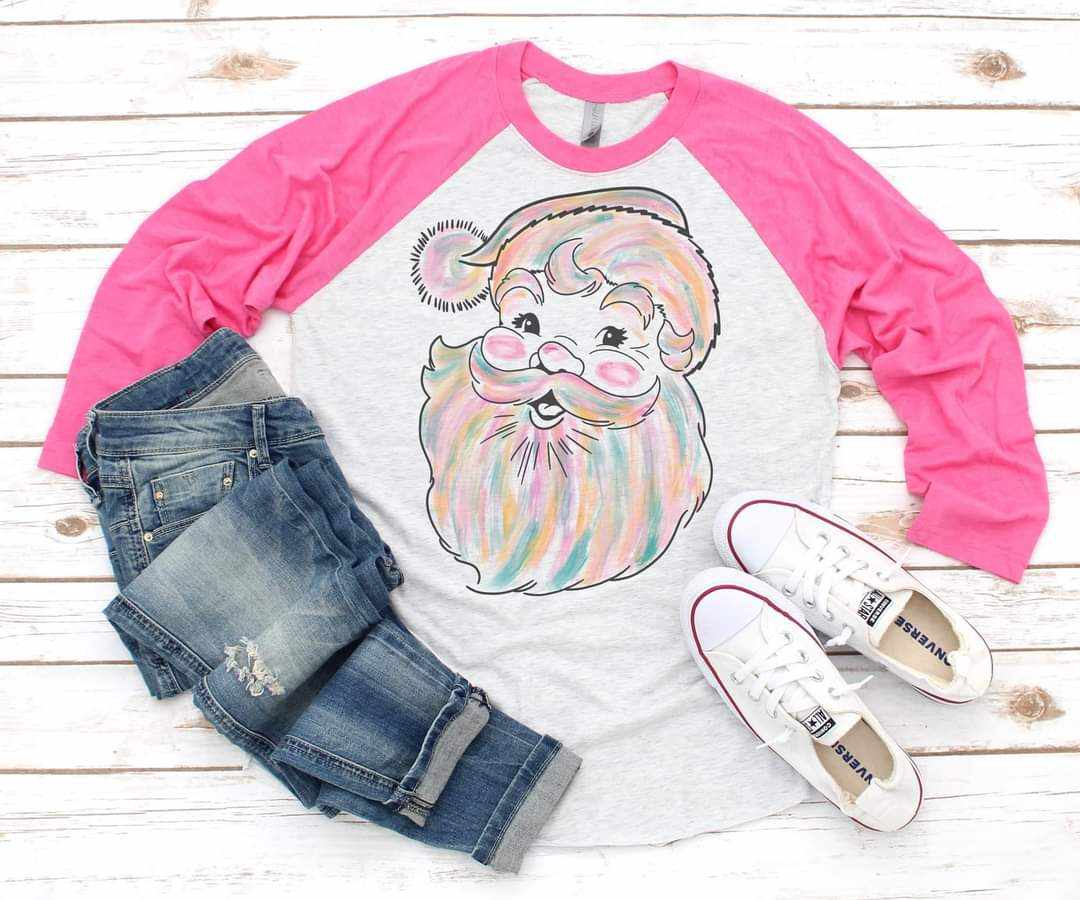 Vintage Pink Santa Graphic Tee