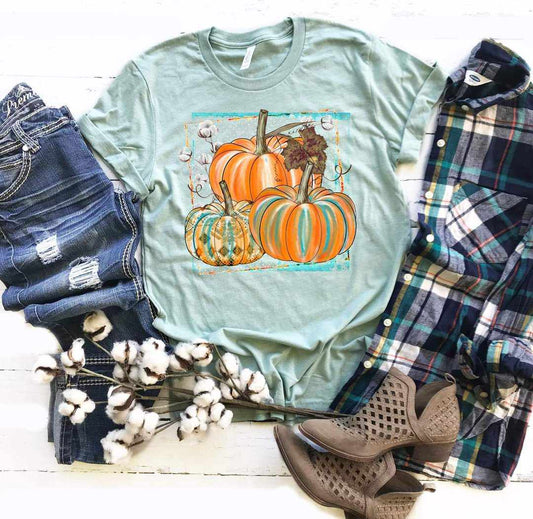 Triple Pumpkins with Cotton Graphic Tee