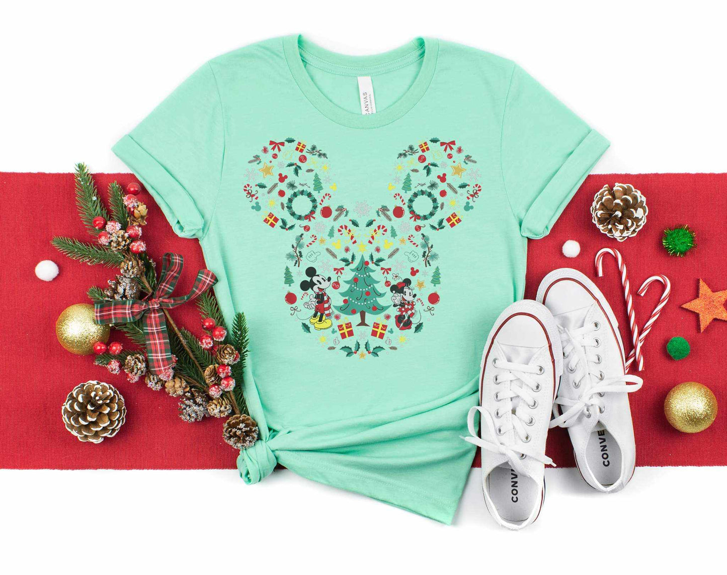 Mouse Head Christmas Graphic Tee