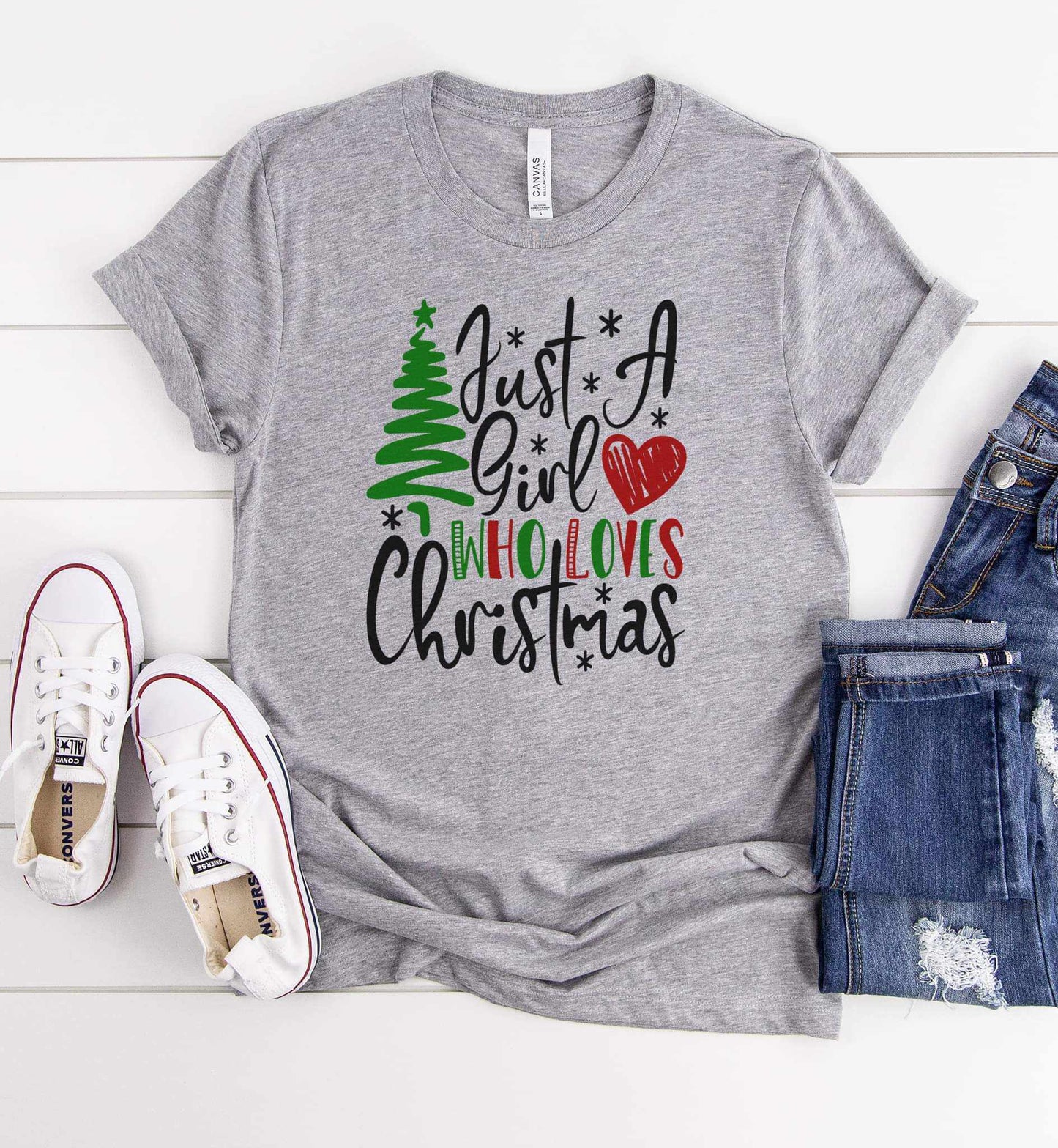 Just a Girl Who Loves Christmas Hoodie Graphic Tee