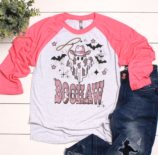 Boohaw Ghost Raglan Graphic Tee