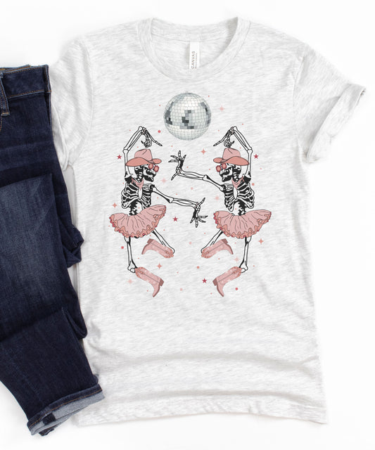 Dancing Ballerina Skeletons Graphic Tee