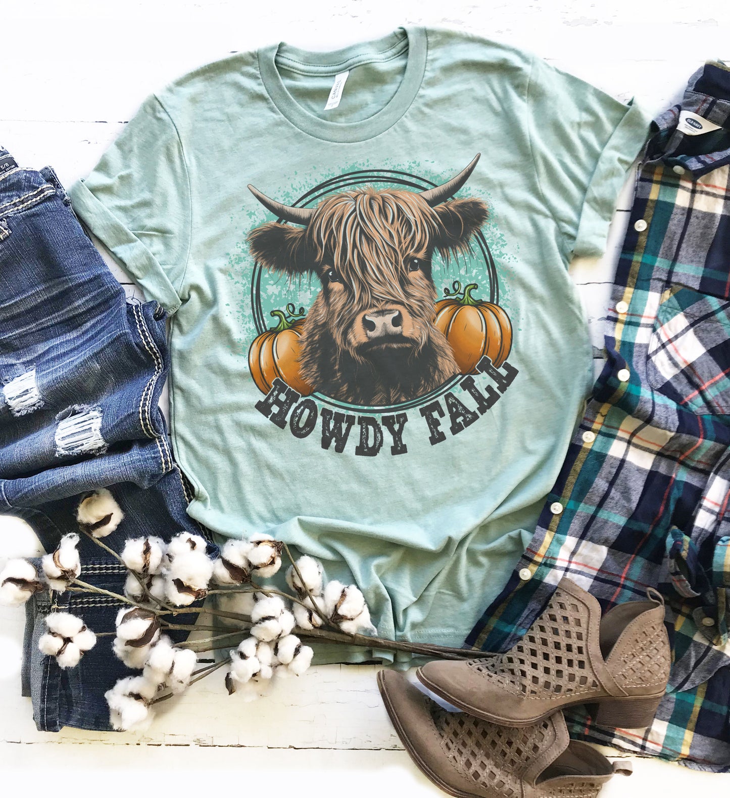 Howdy Fall Hyland Cow Graphic Tee