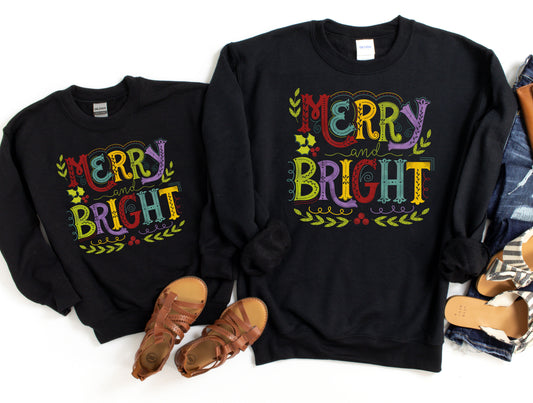 Merry and Bright Colorful Graphic Tee