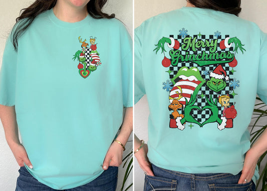 Merry GrinMas Checkered Graphic Tee