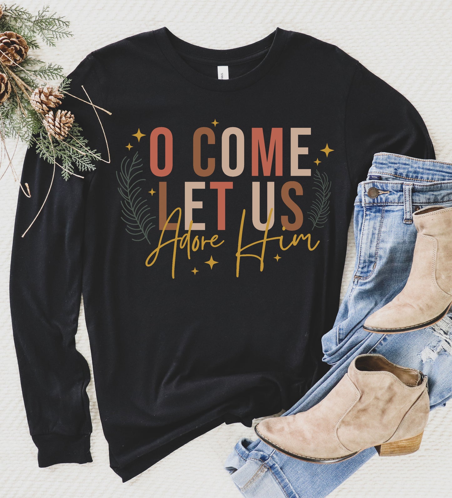 O Come Let us Adore Him Graphic Tee