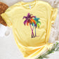 Colorful Palm Tree Graphic Tank Tee