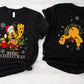 Merry Christmas Front and Back Mouse dog Graphic Tee