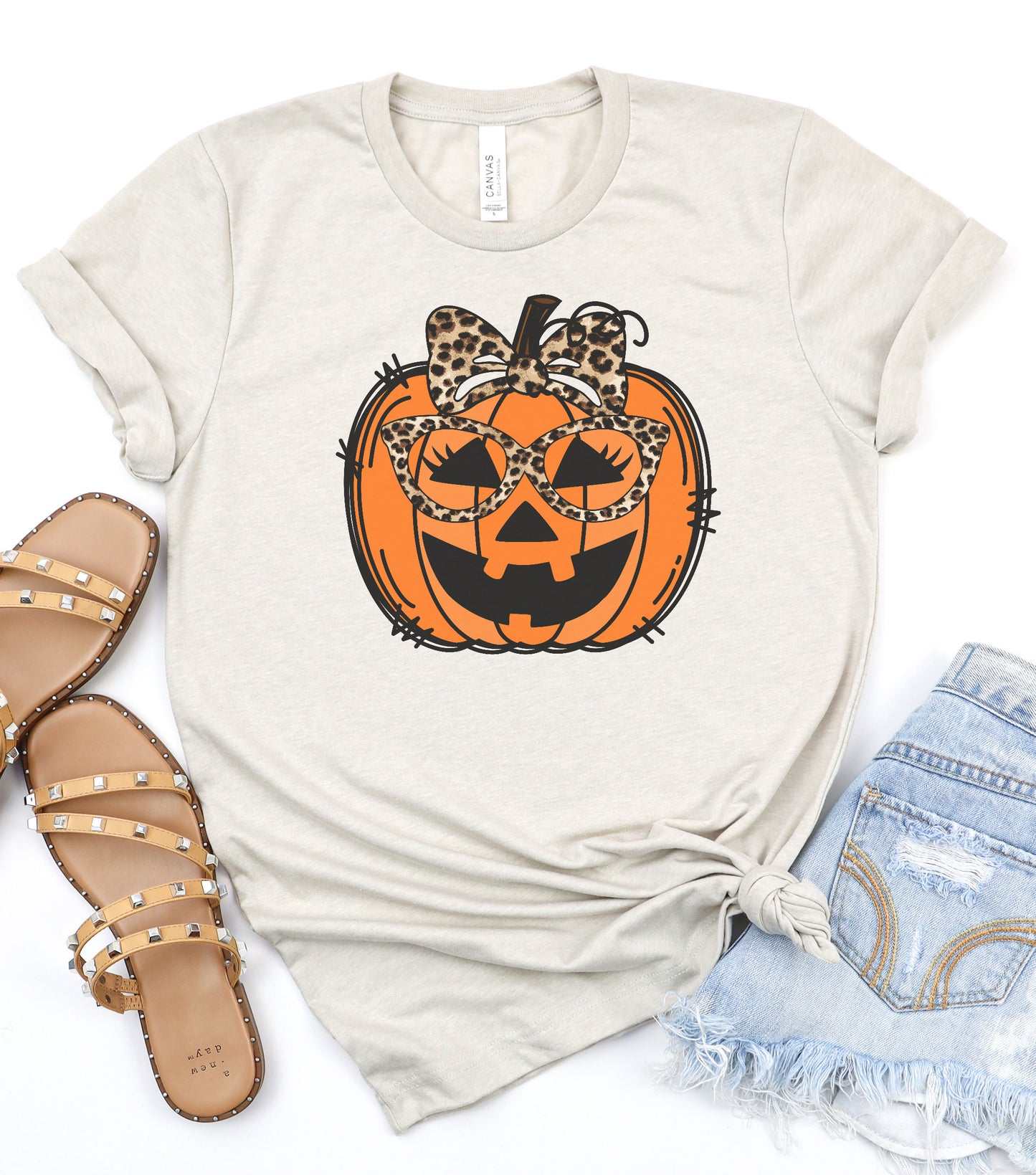 Leopard Glasses Pumpkin Graphic Tee