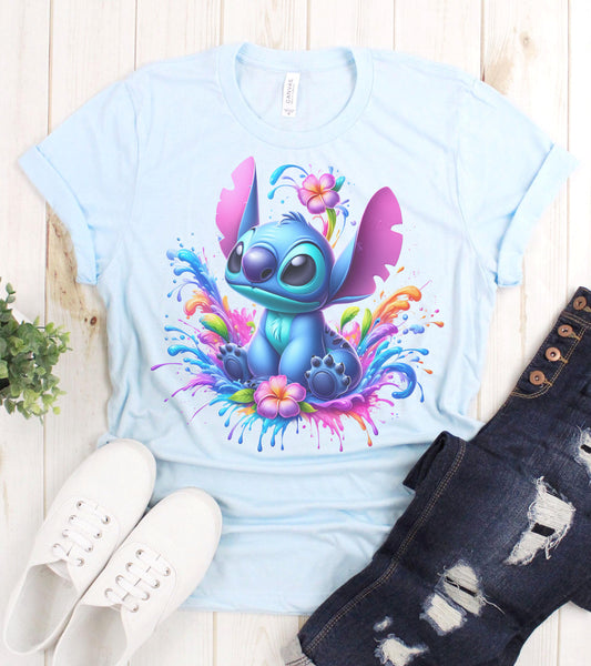 Stitch Water Color Graphic Tee