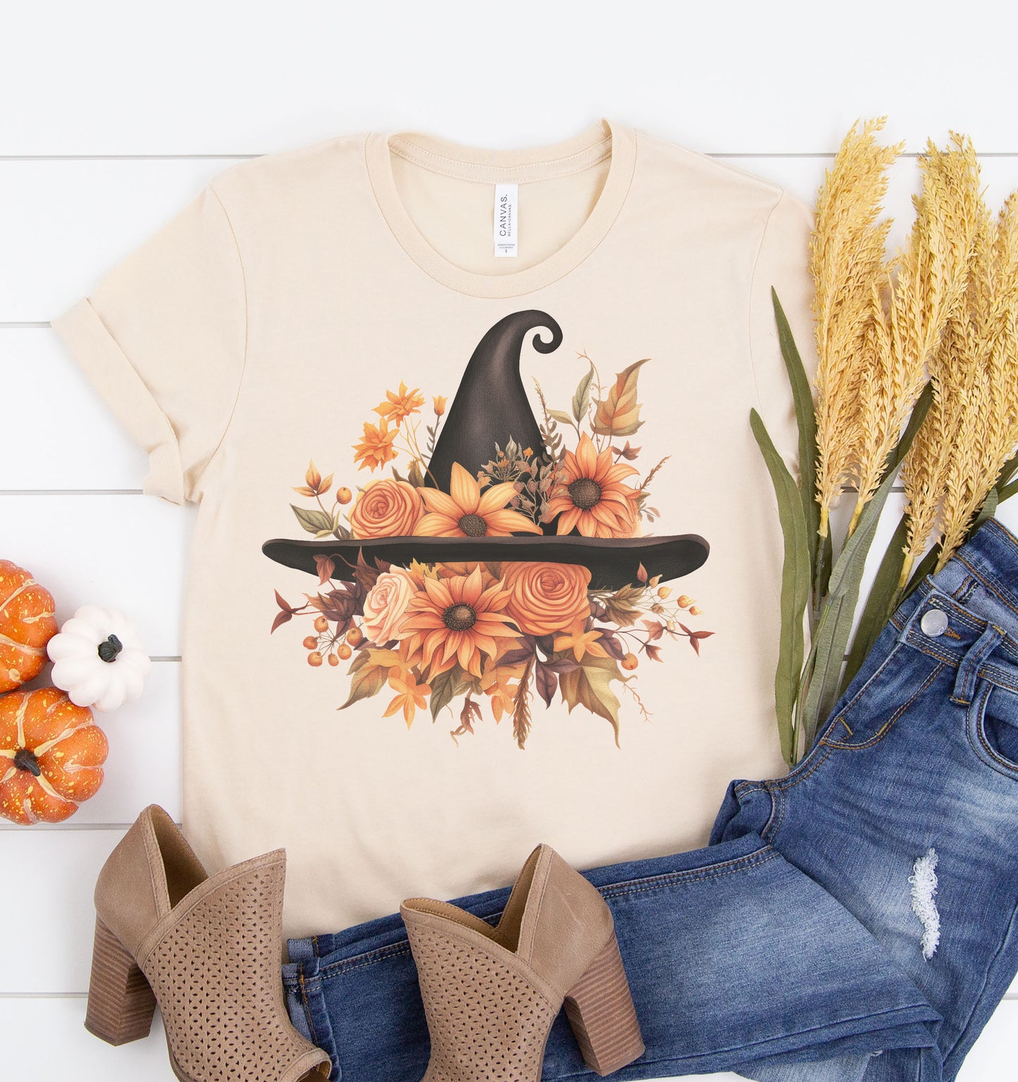 Floral Witch Hat Graphic Tee